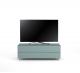 Meuble TV Design 130 cm Epure SINGLE TIDY L Verre Bleu Nordic Mat Satiné