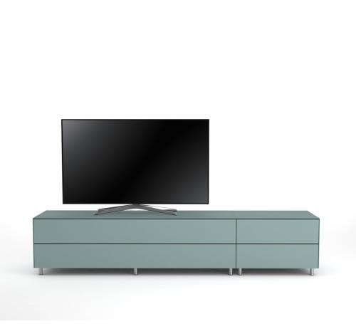 TV Möbel Lowboard 225 cm Epure LOFT K2 Nordic Blauglas Satiniertes