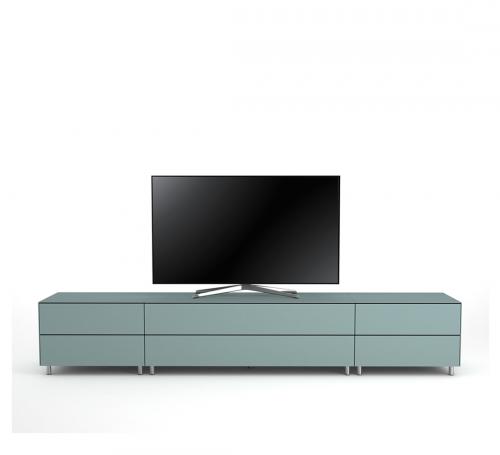 Meuble TV Design 260 cm Epure SALON K1 Verre Bleu Nordic Mat Satiné