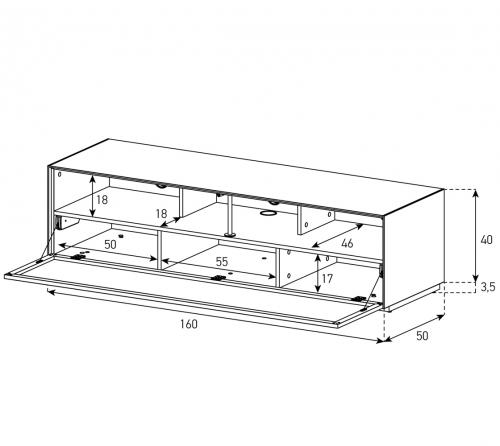 Meuble TV Sonorous Elements EX32-PS-2 Abattant en tôle acoustique