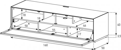 Sonorous Elements Design TV Möbel, EX30-PS-2 mit Akustik Perforierte Klappe