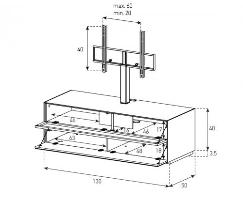 Meuble TV Sonorous Elements EX11-PF-2 Abattant en tôle acoustique