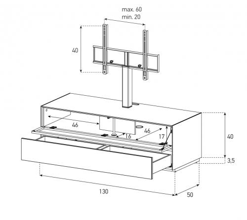 Sonorous Elements Design TV Möbel, EX11-PD-2 Akustik Perforierte Klappe / Schublade