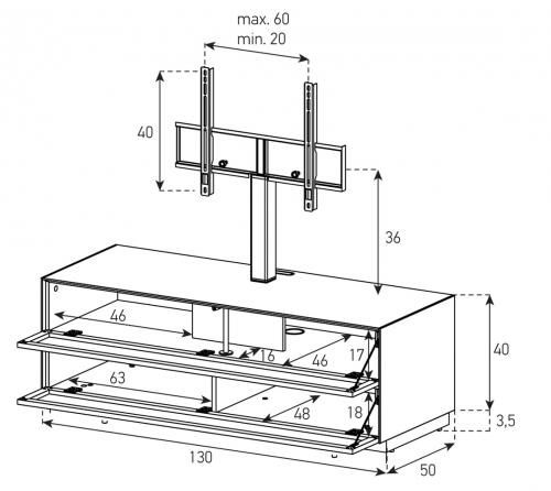 Sonorous Elements Design TV Möbel,EX11-PP-2 Akustik Perforierte Klappe  mit halterung