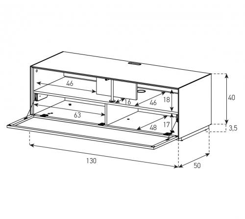 Meuble TV Sonorous Elements EX10-PS-2 Abattant en tôle acoustique