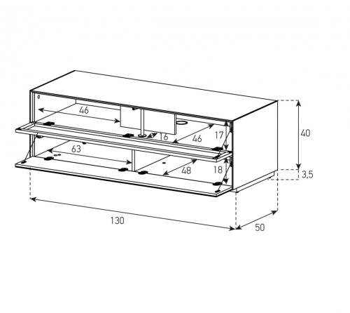 Meuble TV Sonorous Elements EX12-PF, avec tôle perforée acoustique