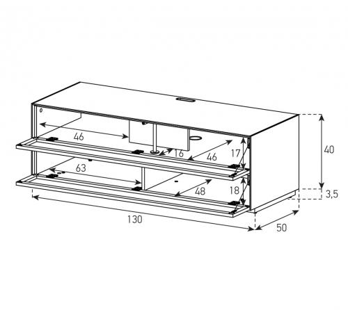 Meuble TV Sonorous Elements EX10-PP-2 Abattant en tôle pour le son