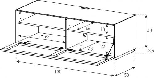 Meuble TV Sonorous Elements EX10-T1-2 Abattant tissu acoustique