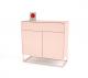 Commode glas rosa