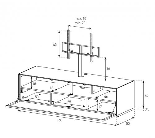 EX31-PS-2, Meuble TV, Sonorous,160 cm