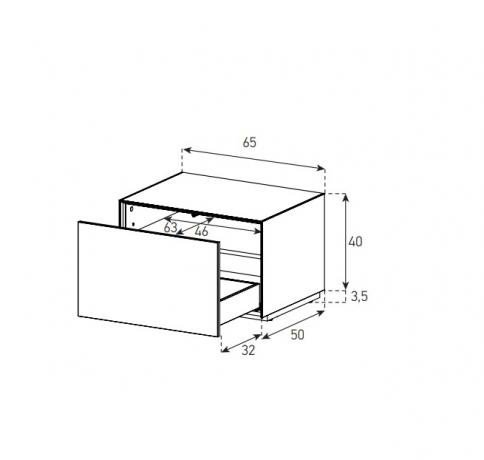 Sonorous Elements Design TV Möbel,EX20-D-2 breite: 65 cm