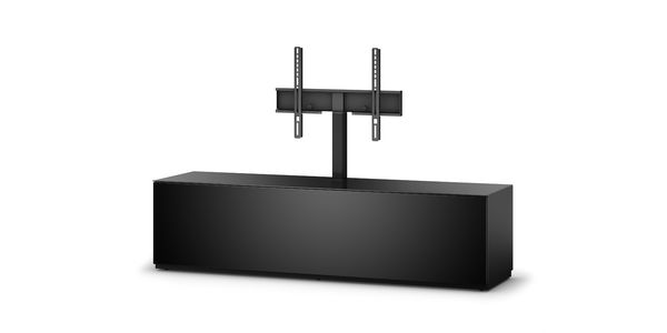 Meuble TV Sonorous Lowboard Studio sta160t-blk-blk-bs Noir / façade en tissu / Idéal pour haut-parleur central
