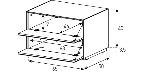 Meuble TV Sonorous Elements EX20-FF-2, Abattants