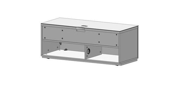Meuble TV Sonorous Studio Sta110iwht-wht-bs, Abattant en verre Blanc Compatible avec Infrarouge