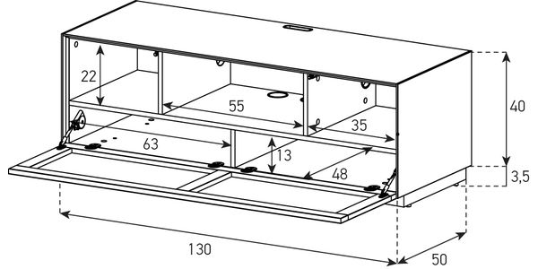 Meuble TV Sonorous Elements EX10-TC-2 Abattant tissu acoustique