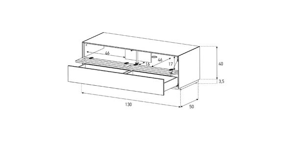 Meuble TV Sonorous Elements EX12-TD-2 Abattant tissu / Tiroir