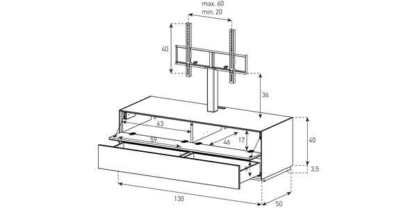 Meuble TV Sonorous Elements EX11-FD-2 Abattant / Tiroir