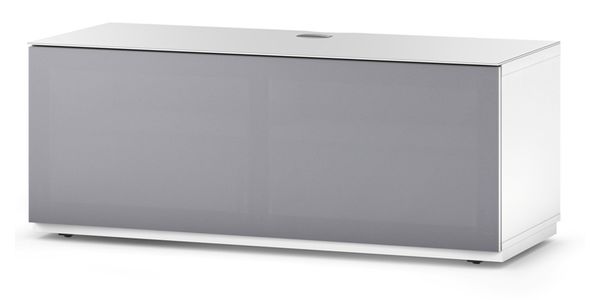 Meuble TV Sonorous Lowboard Studio sta110t-wht-gry-bs Blanc avec façade en tissu Gri Acoustique