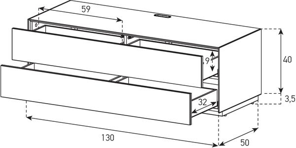 Meuble TV Sonorous Elements EX10-DD-2 Tiroir