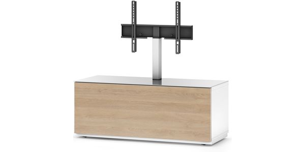 Meuble TV Sonorous Lowboard Studio sta110f-wht-oak-bs Chêne-Blanc, Abattant