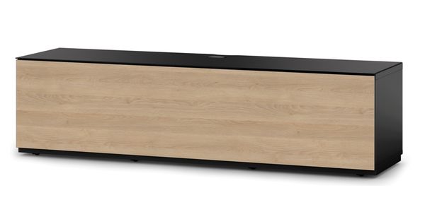 Meuble TV Sonorous Lowboard Studio 160f-blk-oak-bs, Chêne-Noir