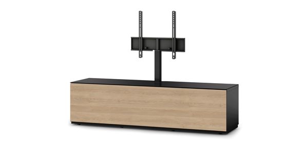 Meuble TV Sonorous Lowboard Studio 160f-blk-oak-bs, Chêne-Noir