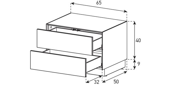 Meuble TV Sonorous Lowboard Elements EX261-DD/TF/FD-GRP-8, Graphite