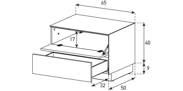 Meuble TV Sonorous Lowboard Elements EX261-DD/TF/FD-GRP-8, Graphite