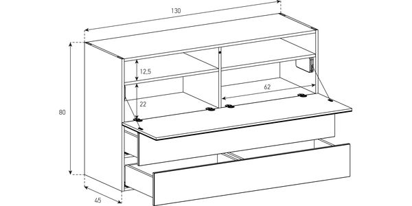 Buffet / Sideboard Sonorous Elements SB13084, H=80cm