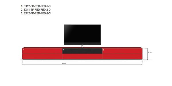 Combinaison Meuble TV Paroi Sonorous Elements Lowboard LC14