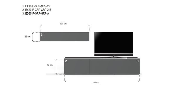 Combinaison Meuble TV Paroi Sonorous Elements Lowboard LC9