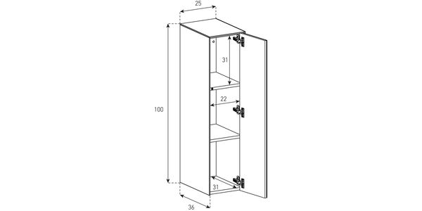 Parois Murale Sonorous ED75 HxLxP=100x25x36 cm