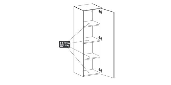 Parois Murale Sonorous ED80 HxLxP=130x40x36 cm