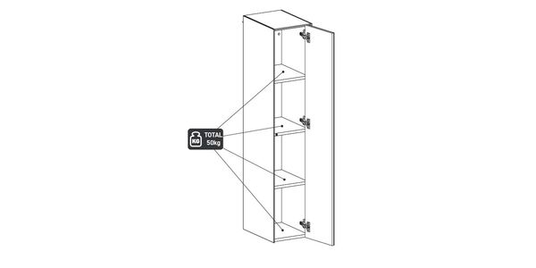 Parois Murale Sonorous ED85 HxLxP=130x25x36 cm