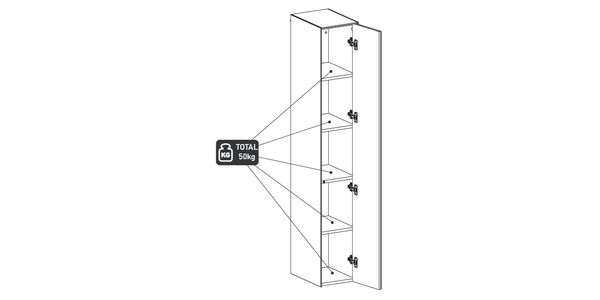 étagère murale ED95_charge
