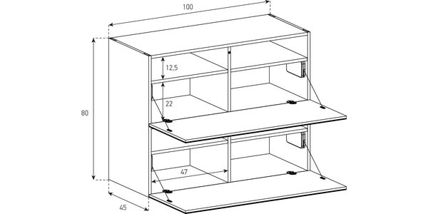 Buffet / Sideboard Sonorous Elements SB10081, H=80cm