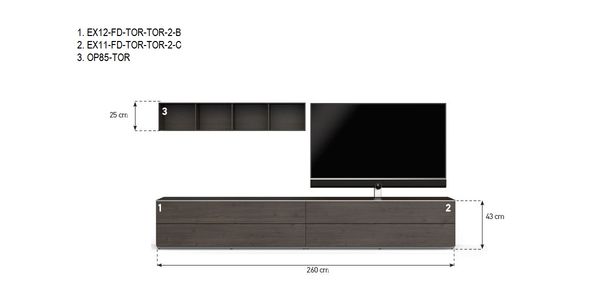 Combinaison Meuble TV Paroi Sonorous Elements Lowboard LC12