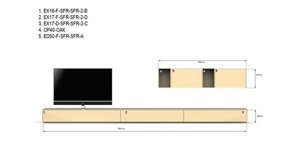 Combinaison Meuble TV Paroi Sonorous Elements Lowboard LC7