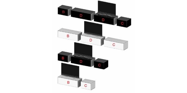 Meuble TV Sonorous Elements EX36-TS-2 Abattant en tissu acoustic