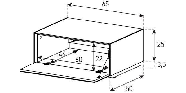 Meuble TV Sonorous Elements EX20-f-2 Abattant