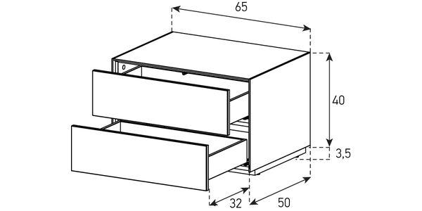 Lowboard TV Meuble Sonorous Elements EX192-FF/DD-GRP-2, Graphite (sales)