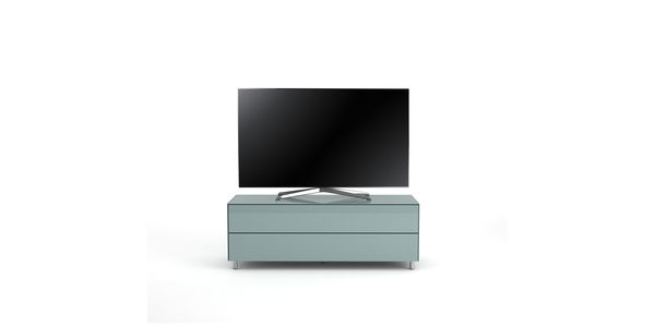 Meuble TV Design 130 cm Epure SINGLE TIDY L Verre Bleu Nordic