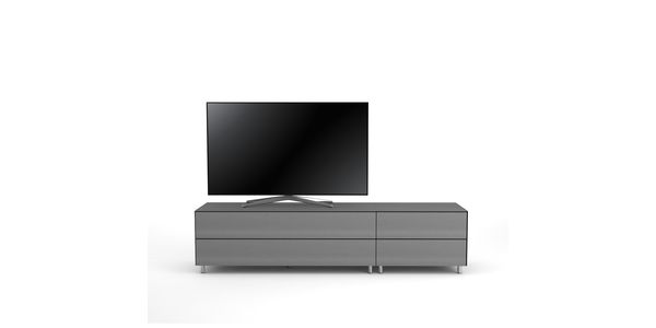 Meuble TV Design 195 cm Epure LOFT K1 Verre Graphite Mat Satiné