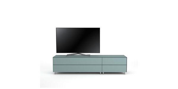Meuble TV Design 195 cm Epure LOFT K1 Verre Bleu Nordic Mat Satiné