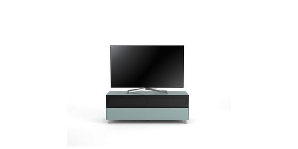 Meuble TV Design 130 cm Epure SINGLE SOUND L Verre Bleu Nordic