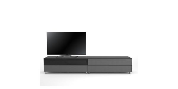 Meuble TV Design 260 cm Epure LOFT SOUND K2 Verre Graphite Scintillant