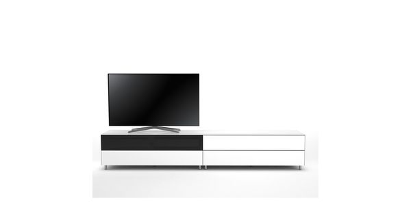 Meuble TV Design 260 cm Epure LOFT SOUND K2 Verre Blanc