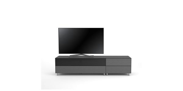 Meuble TV Design 195 cm Epure LOFT SOUND K1 Verre Graphite Scintillant