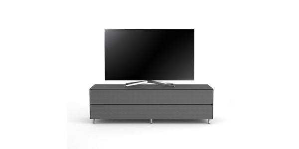 Meuble TV Design 160 cm Epure SINGLE TIDY XL Verre Graphite Scintillant