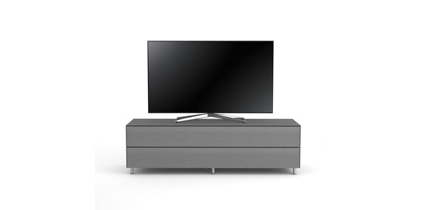 Meuble TV Design 160 cm Epure SINGLE TIDY XL Verre Graphite Mat Satiné